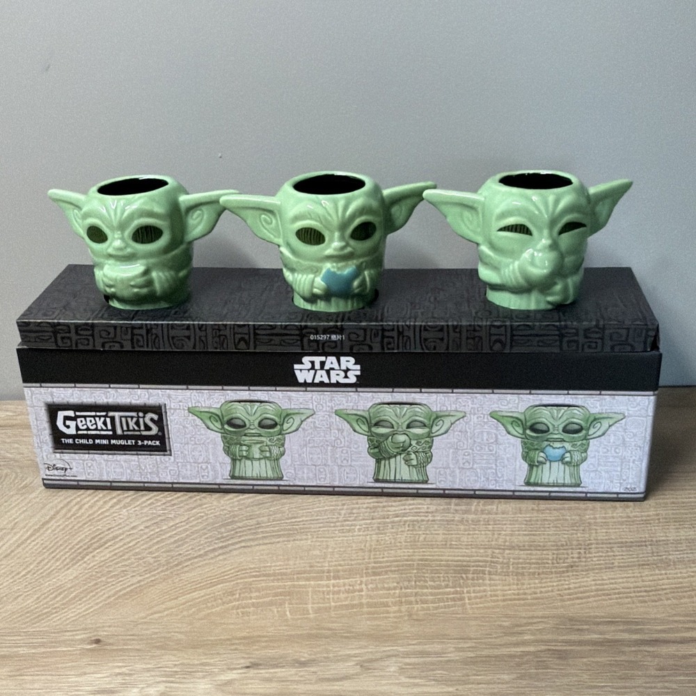 Star Wars Grogu Geeki Tikis Mini Mug Set Kawaii Nerdy Collectors Display New